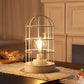 9.5"H Decorative Table Lamp Metal Cage Cordless Lamps