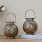 Set of 2 Battery Powered  Moroccan Decorative Lamps 7'' High (Brown)