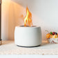 4,7"x3" Mini-Zementkamin, runde, weiße Feuerstelle aus Beton