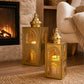 2 Pcs  21" & 15.5" Moroccan Lanterns Decorative Candle Lanterns