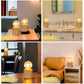 JHY DESIGN 6,5" hohe Keramik-Tischlampe mit Holzmaserung, 2er-Set 