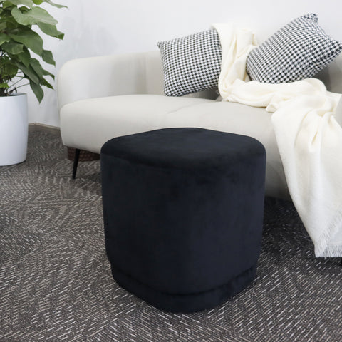 15.5" H Modern Velvet Footstool Ottoman