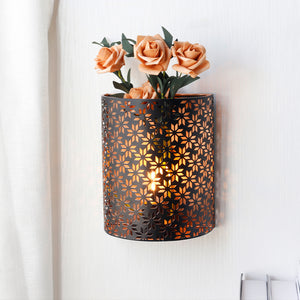 8''H Wall Sconce Lighting Metal Rustic Wall Mount Lamp（Single，Snowflake）