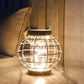 Metal Cage LED Lantern Battery Powered 7.3" Tall White