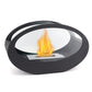 16"x9.5"H JHY Double Sided Oval Tabletop Fireplace Black Metal Fireplace