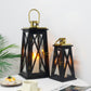 12''&18'' H Metal Decorative Candle Holders Rustic Hanging Lantern(Set of 2)
