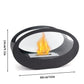 16"x9.5"H Black Metal Double Sided Oval Tabletop Fireplace