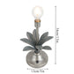 JHY DESIGNs 13,5 Zoll hohe batteriebetriebene Lampe mit Blumenmuster in Antiksilber