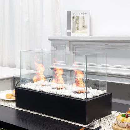 18"x 8''x11.5" Portable Tabletop Fireplace–Clean-Burning Bio Ethanol Ventless Fireplace