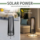 2 Piece Solar Powered Lantern Wicker Solar Patio Lamp Black