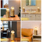 JHY DESIGN Lot de 2 lampes de table en bois de 8,5 po de hauteur, lampe sans fil en céramique 