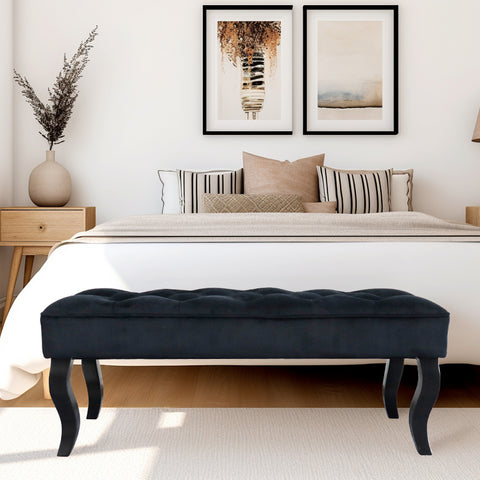 16.5"  Tall Dutch Velvet Ottoman Bench