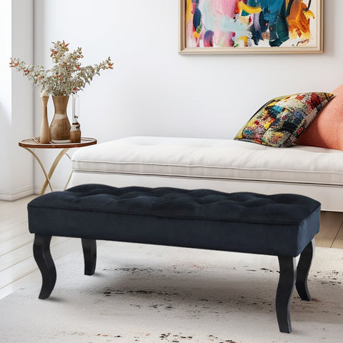 16.5"  Tall Dutch Velvet Ottoman Bench