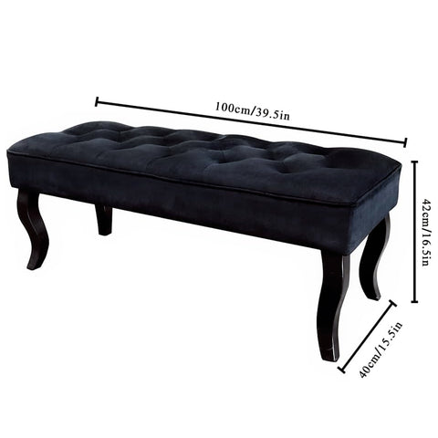 16.5"  Tall Dutch Velvet Ottoman Bench