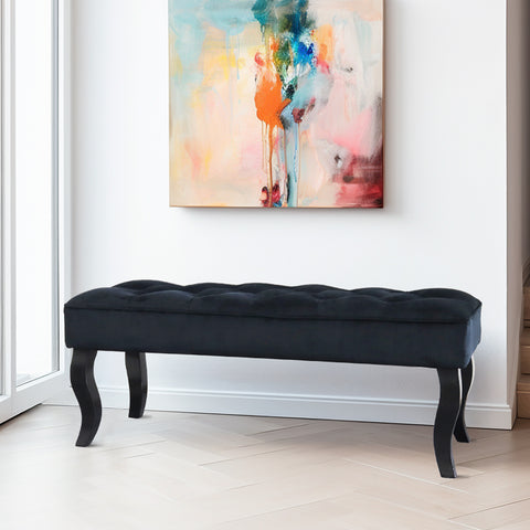 16.5"  Tall Dutch Velvet Ottoman Bench