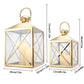 Set of 2 Gold Stainless Steel Candle Lanterns - 13/19'' High