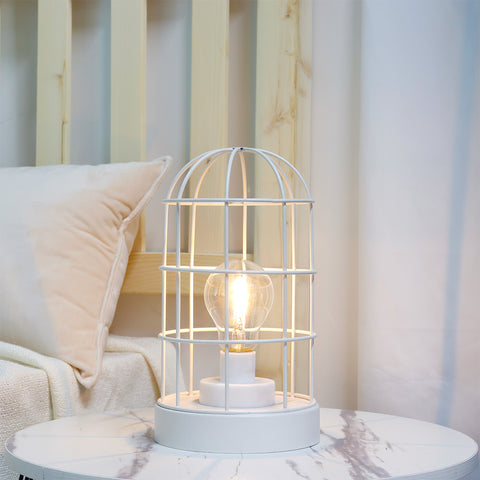 9.5''H Decorative Table Lamp Metal Cage Cordless Lamps