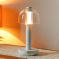 10" H 3-Color Light Dimmable Nightstand Lamp with Glass Shade