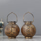 Ensemble de 2 lampes décoratives marocaines à piles 7'' de haut (marron) 