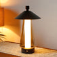 3-Way Dimmable Bedside Lamp (12"H): Umbrella-Shaped Touch Control, Grey Anodized Glass Shade (Indoor/Outdoor)