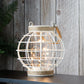 Metal Cage LED Lantern Battery Powered 7.3" Tall White