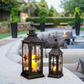 Vintage metal candle lamp (two-piece set)