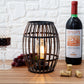 8"H Cordless Metal Wine Barrel Lamp with 6-Hour Timer