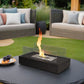 Square Tabletop Fire Bowl Pot with Two-Sided Glass