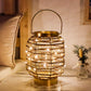 Batteriebetriebene Tischlampe, 7,7 Zoll hoch, Metallkäfig, LED-Lampe ohne Kabel mit 6-Stunden-Timer, dekorative Lichterkette im Vintage-Stil, Laterne für Innen- und Außenbereich, Schlafzimmer, Hochzeiten, Partys, Terrassenveranstaltungen 