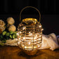 Batteriebetriebene Tischlampe, 7,7 Zoll hoch, Metallkäfig, LED-Lampe ohne Kabel mit 6-Stunden-Timer, dekorative Lichterkette im Vintage-Stil, Laterne für Innen- und Außenbereich, Schlafzimmer, Hochzeiten, Partys, Terrassenveranstaltungen 