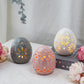 Lampe d'ambiance sans fil à piles de 4 po de hauteur avec motif floral sculpté (lot de 3) 