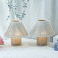 TRIROCKS Woven Cotton Rope LED Cordless Table Lamp (Set of 2) – 7'' Battery-Operated Boho Lamps, Indoor/Outdoor