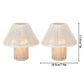 TRIROCKS Woven Cotton Rope LED Cordless Table Lamp (Set of 2) – 7'' Battery-Operated Boho Lamps, Indoor/Outdoor