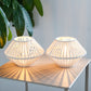 TRIROCKS Woven Cotton Rope Table Lamp (Set of 2) – 5" Cordless Battery-Operated Boho Wireless LED Lamps, Indoor/Outdoor