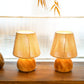 TRIROCKS Set of 2 Woven Cotton Rope Table Lamp – 8'' Cordless Battery-Powered, Wooden Base Boho Lamps, Indoor/Outdoor