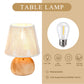 TRIROCKS Set of 2 Woven Cotton Rope Table Lamp – 8'' Cordless Battery-Powered, Wooden Base Boho Lamps, Indoor/Outdoor