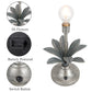 JHY DESIGNs 13,5 Zoll hohe batteriebetriebene Lampe mit Blumenmuster in Antiksilber