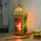 Gold Moroccan Lantern 12" H Battery Operated Decorative Lantern
