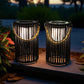 10.5'' High Solar Lantern Outdoor Table Lamp Black 2Pcs