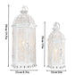 2 Set of 15 and 19.5"High White Rustic Metal Lanterns
