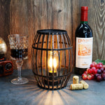 Cordless Metal Wine Barrel Lamp-4