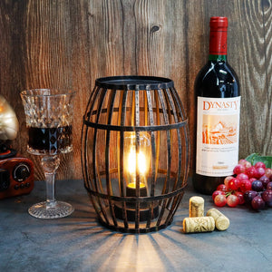 Cordless Metal Wine Barrel Lamp-4