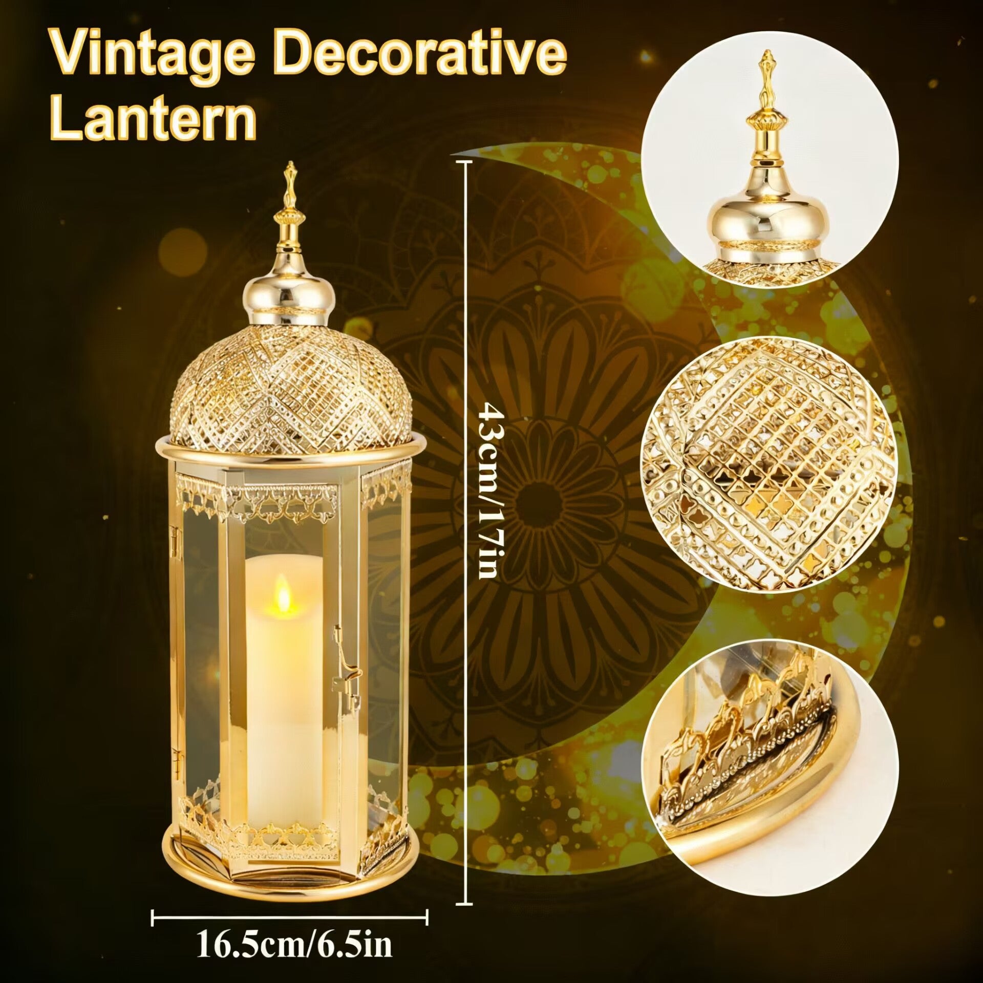 Gold lanterns decorative-2