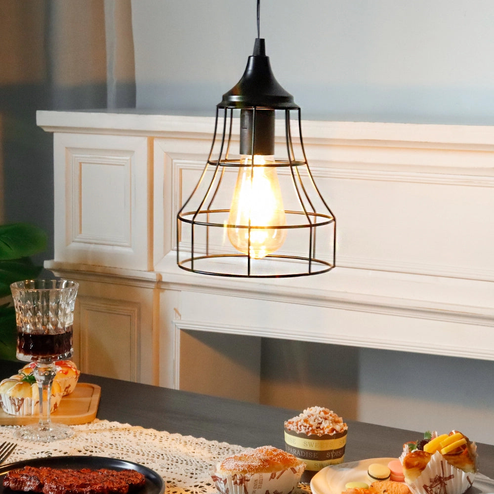 Hanging Lamp Black Battery Powered-4