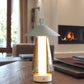 3-Way Dimmable Bedside Lamp (12"H): Umbrella-Shaped Touch Control, Grey Anodized Glass Shade (Indoor/Outdoor)