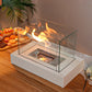 Pot à feu de table rectangulaire avec verre à quatre côtés