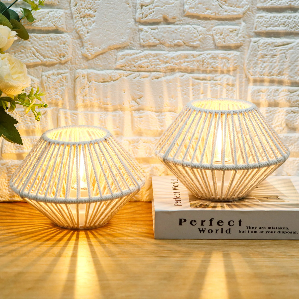 Cotton Rope Table Lamp Set of 2 Woven Cotton Rope Table Lamps