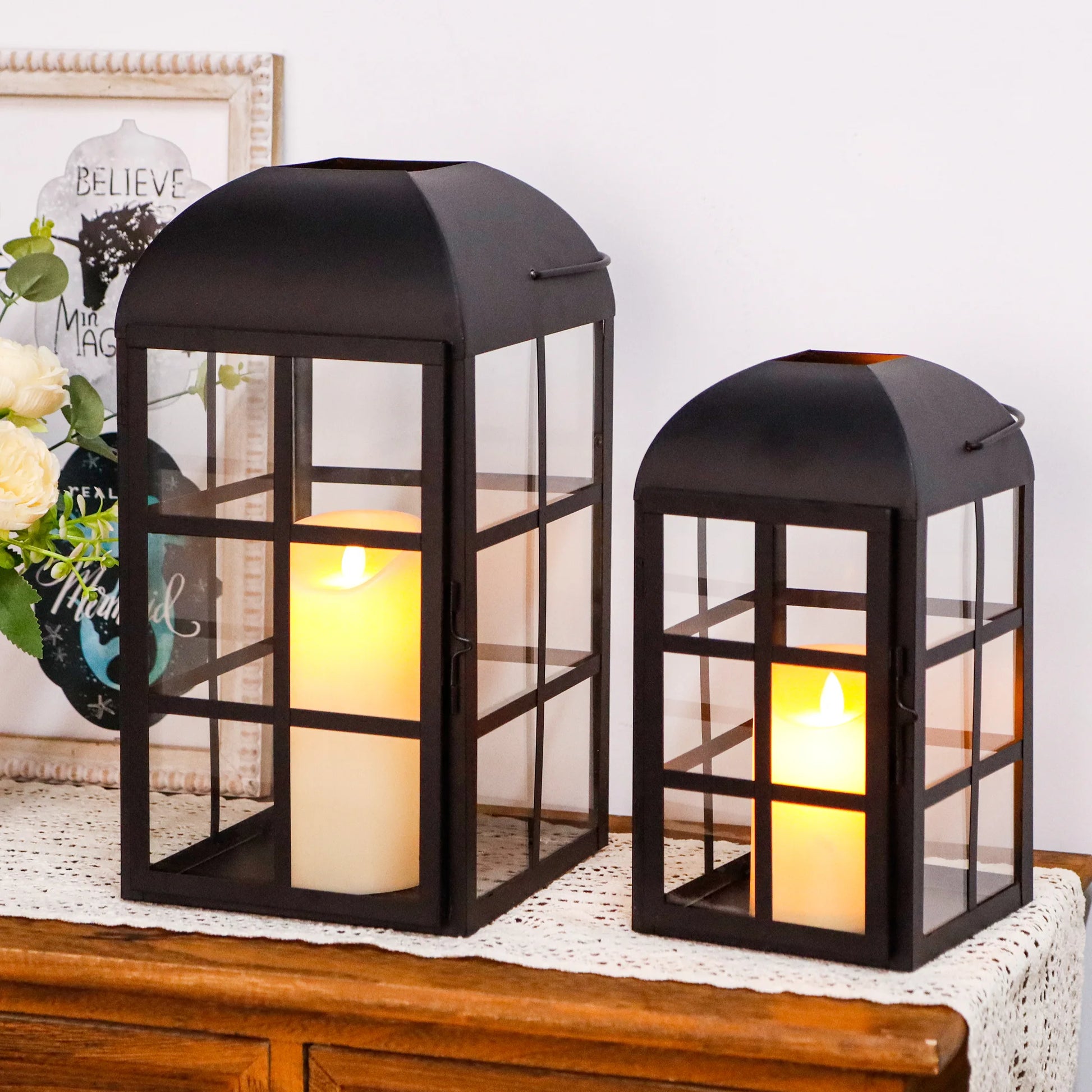 black outdoor lantern set-1