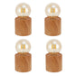 Set of 4 Wood Grain Table Lamp 6.5" Tall
