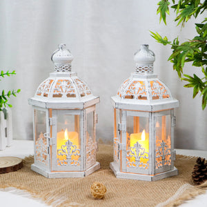 9.5" H Vintage Decorative Lanterns Metal Hanging Lantern